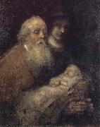REMBRANDT Harmenszoon van Rijn Simeon with the Christ Child in the Temple china oil painting artist